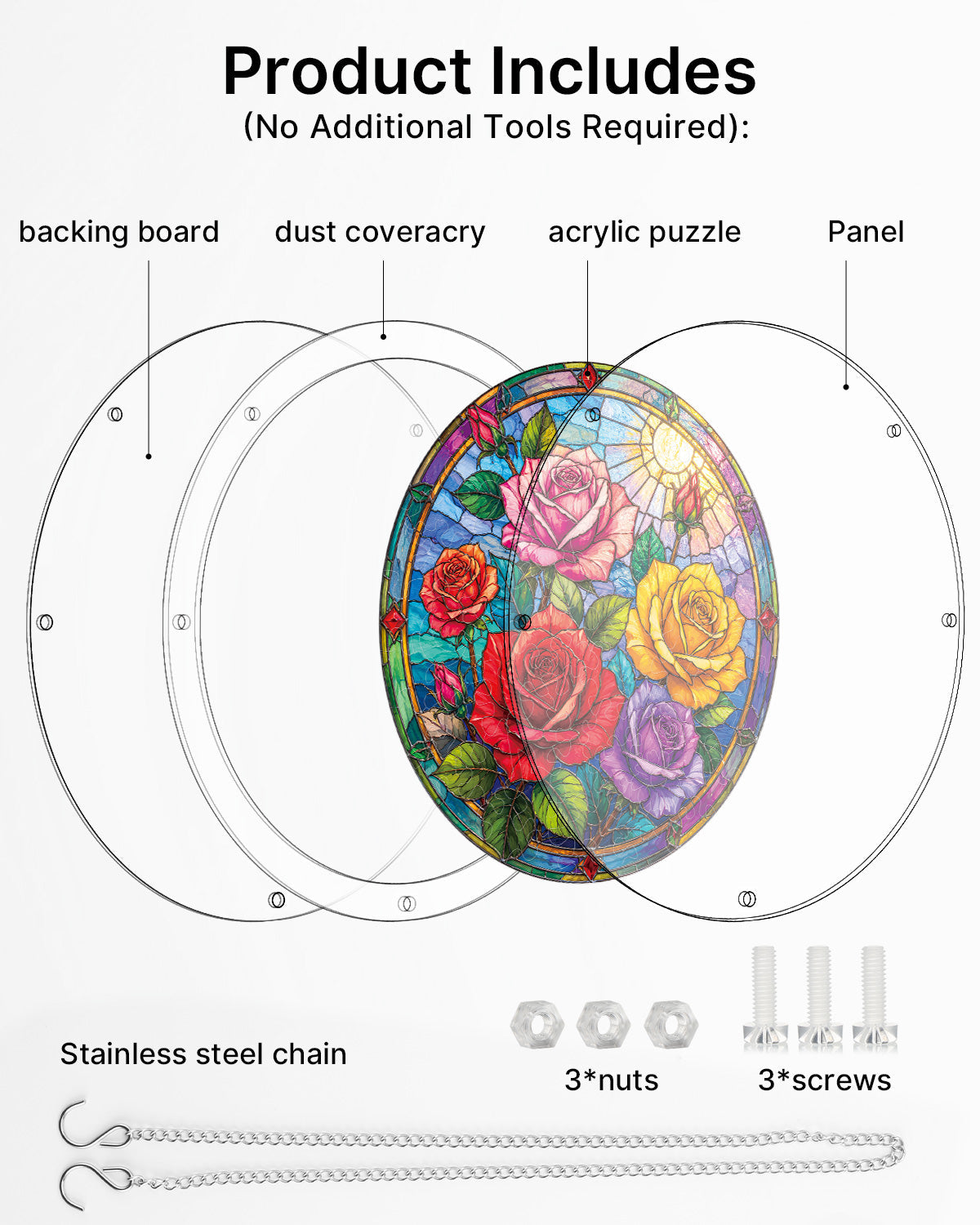 Rose Garden Window - Acrylic Window Suncatcher