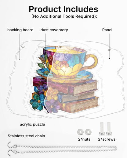 Radiant Bloom Teacup - Acrylic Window Suncatcher