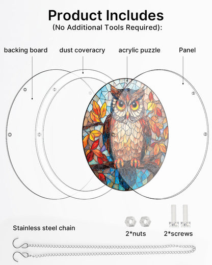 Autumn Owl - Acrylic Window Suncatcher