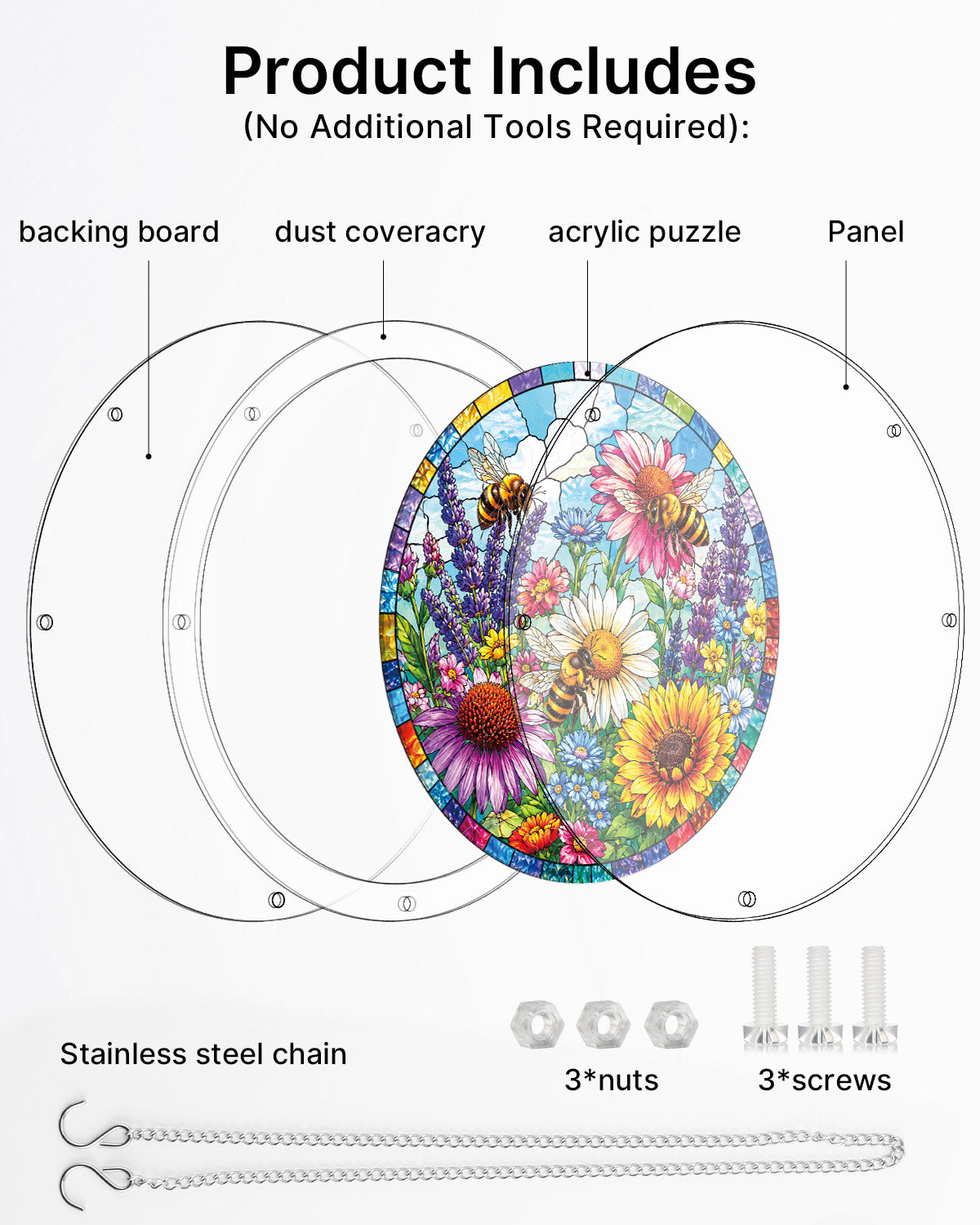 Bee Garden Bloom - Acrylic Window Suncatcher