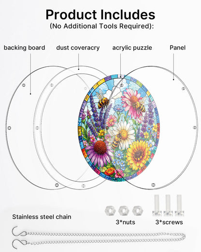 Bee Garden Bloom - Acrylic Window Suncatcher