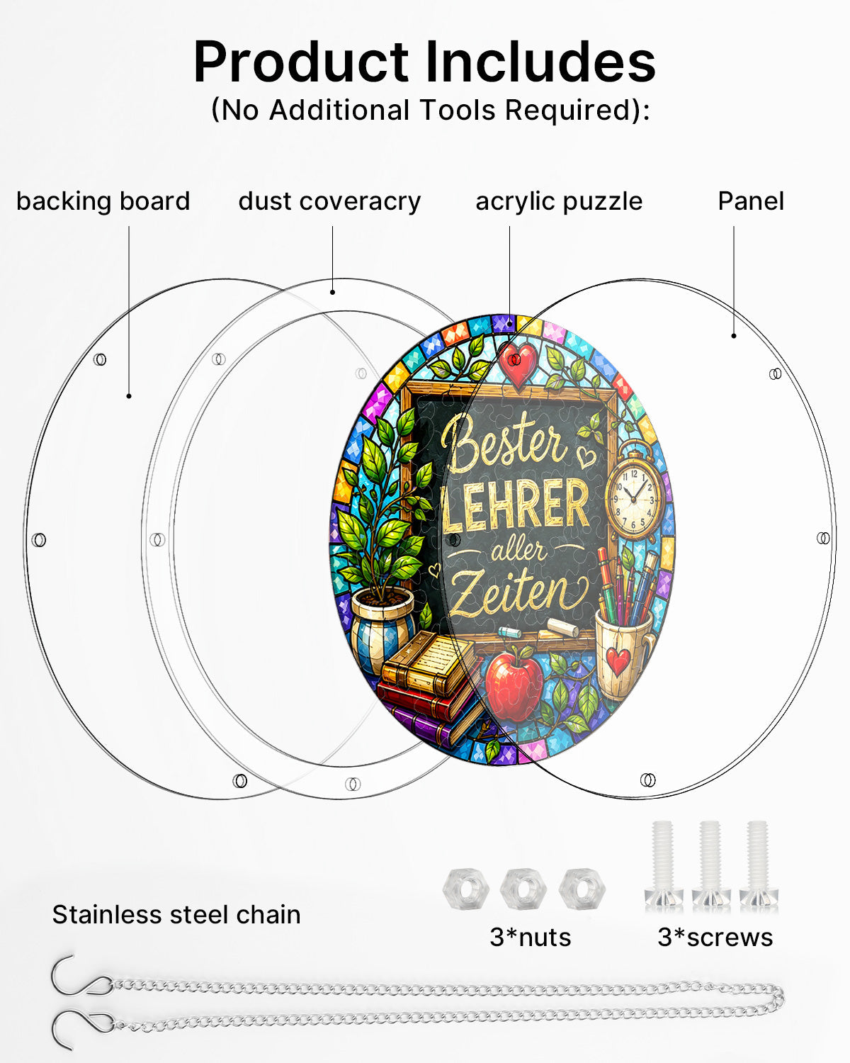 DE Male Teacher - Acrylic Window Suncatcher