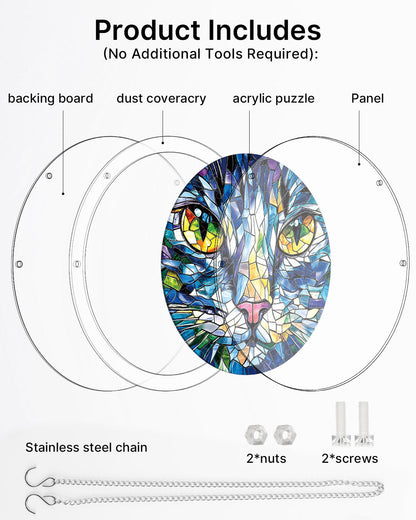 Mosaic Cat - Acrylic Window Suncatcher