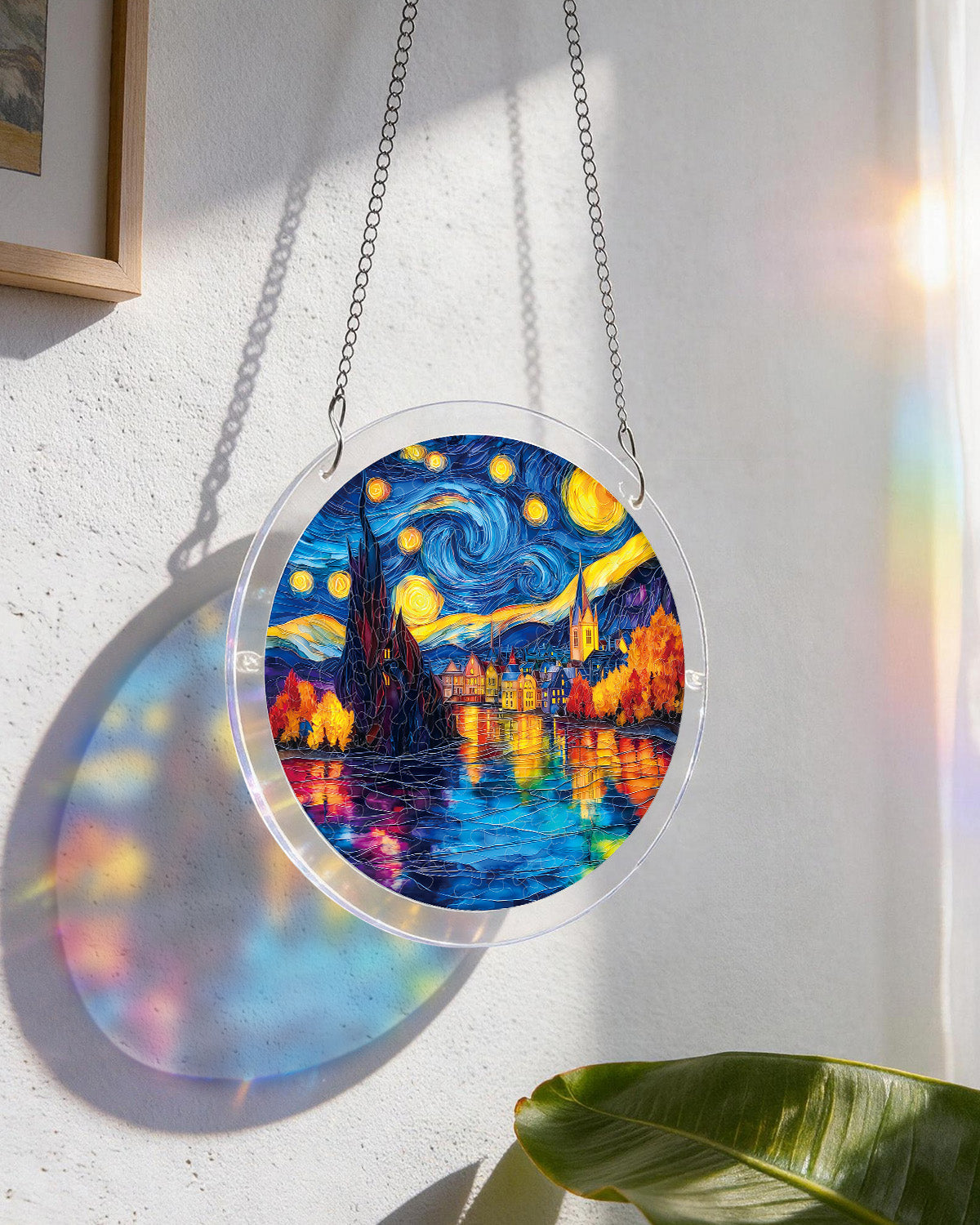 Starlit Village - Acrylic Window Suncatcher