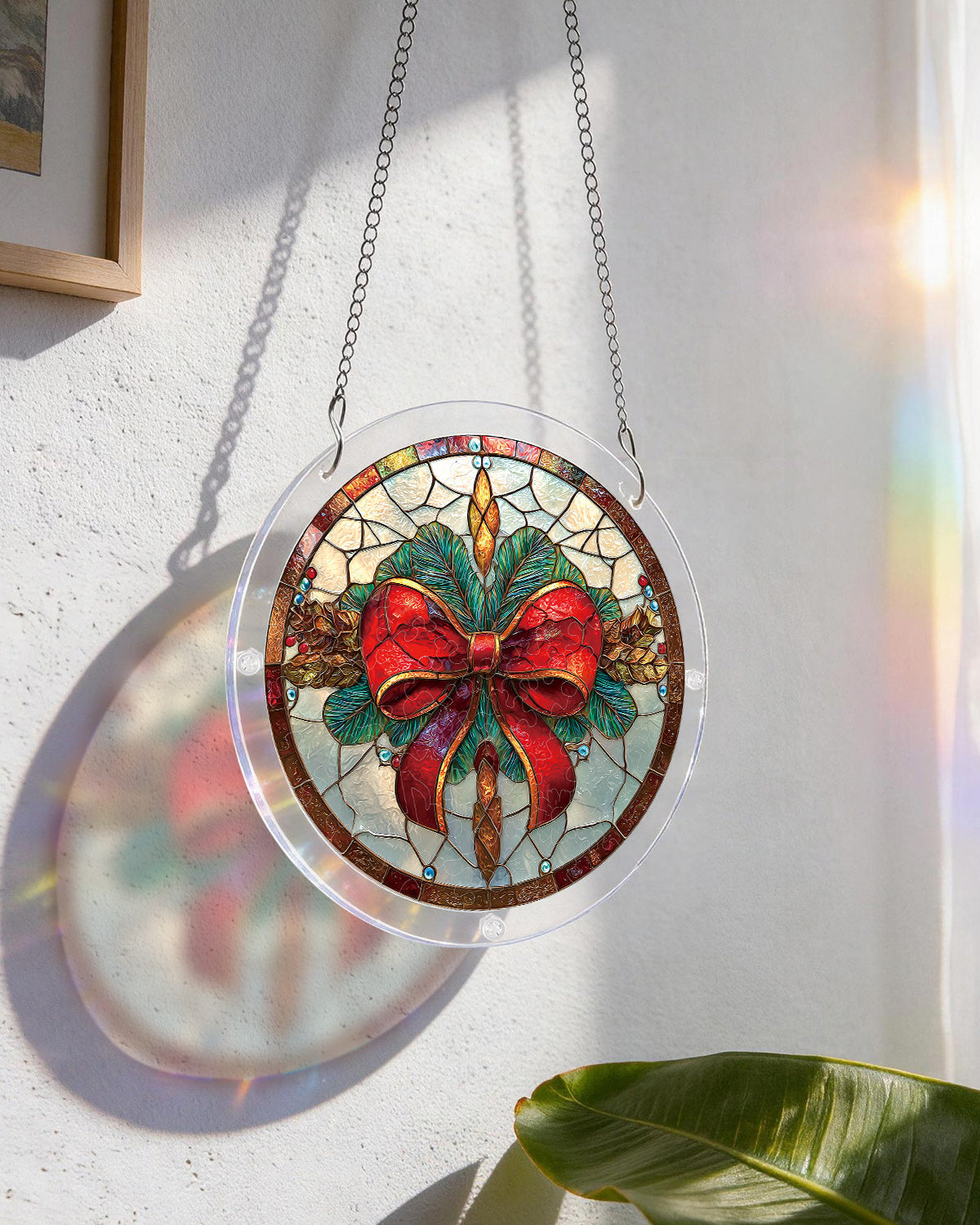Christmas Bow - Acrylic Window Suncatcher