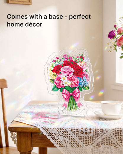 Acrylic Tabletop Romantic Flower Bouquet - Acrylic Window Suncatcher
