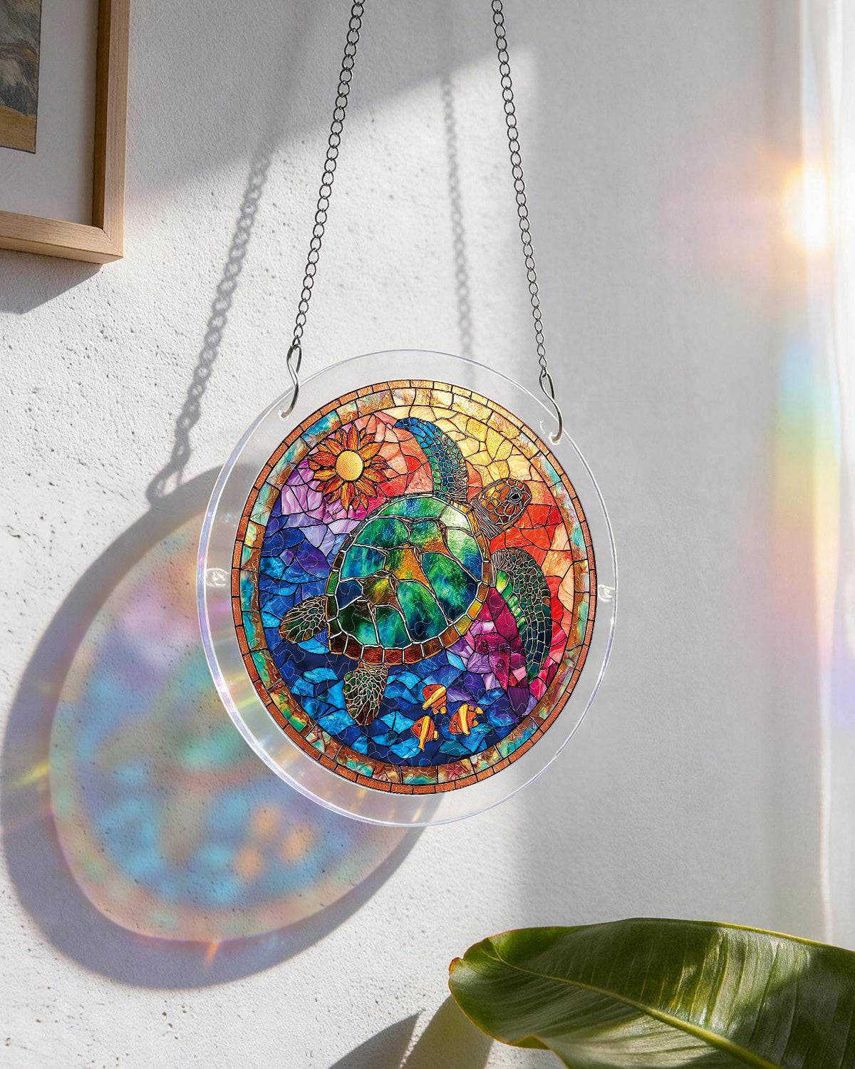 Stained Glass Sea Turtle - Acrylic Window Suncatcher