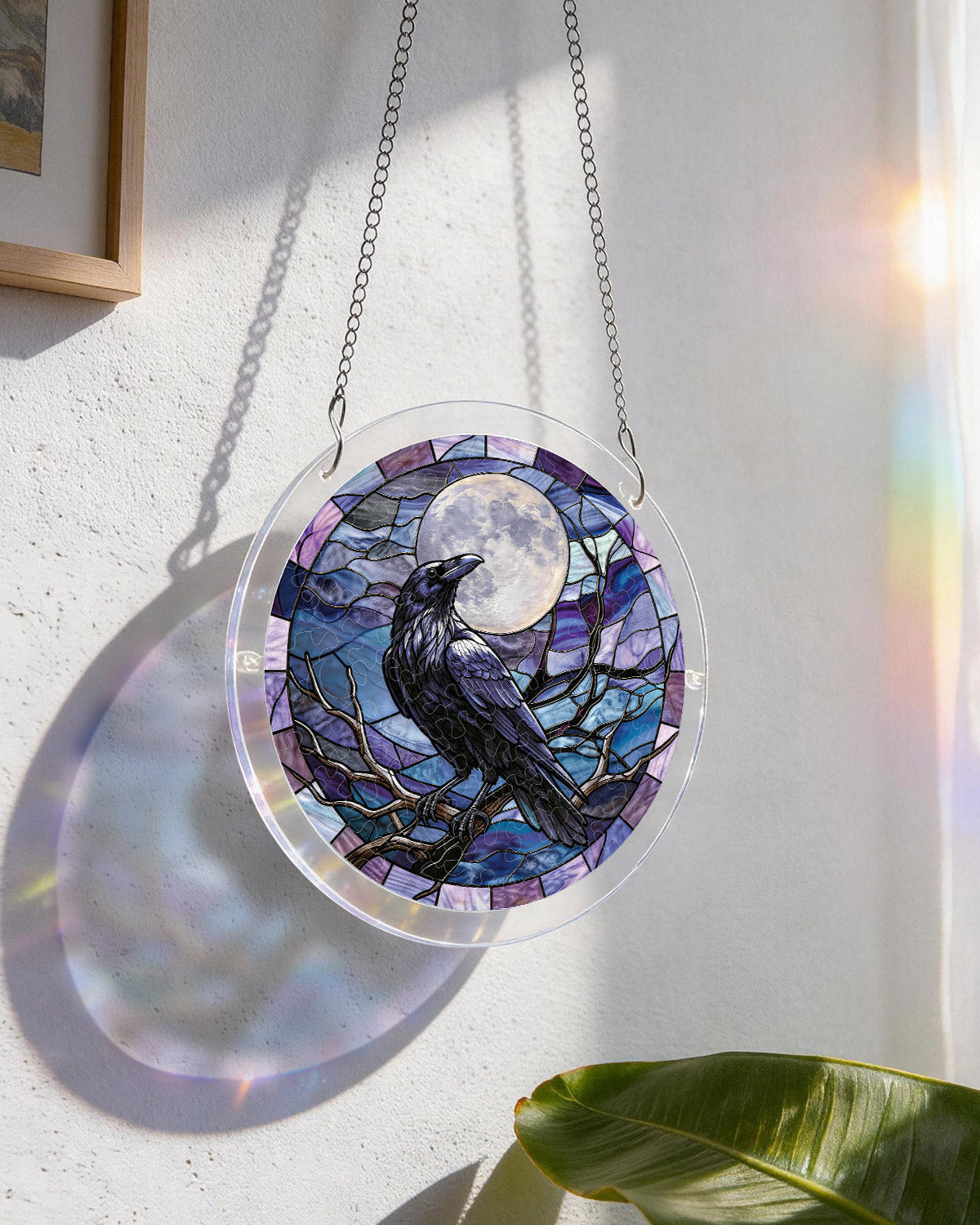 Moonlit Raven - Acrylic Window Suncatcher