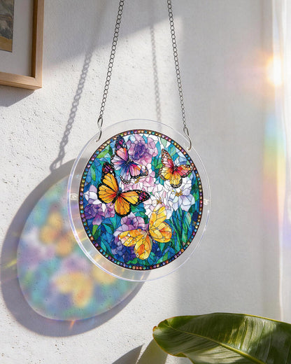 Butterflies in Bloom - Acrylic Window Suncatcher