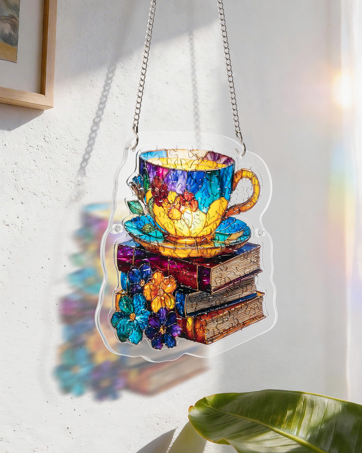 Radiant Bloom Teacup - Acrylic Window Suncatcher