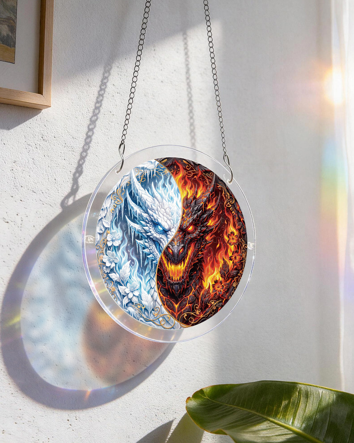 Twin Dragon Realm - Acrylic Window Suncatcher
