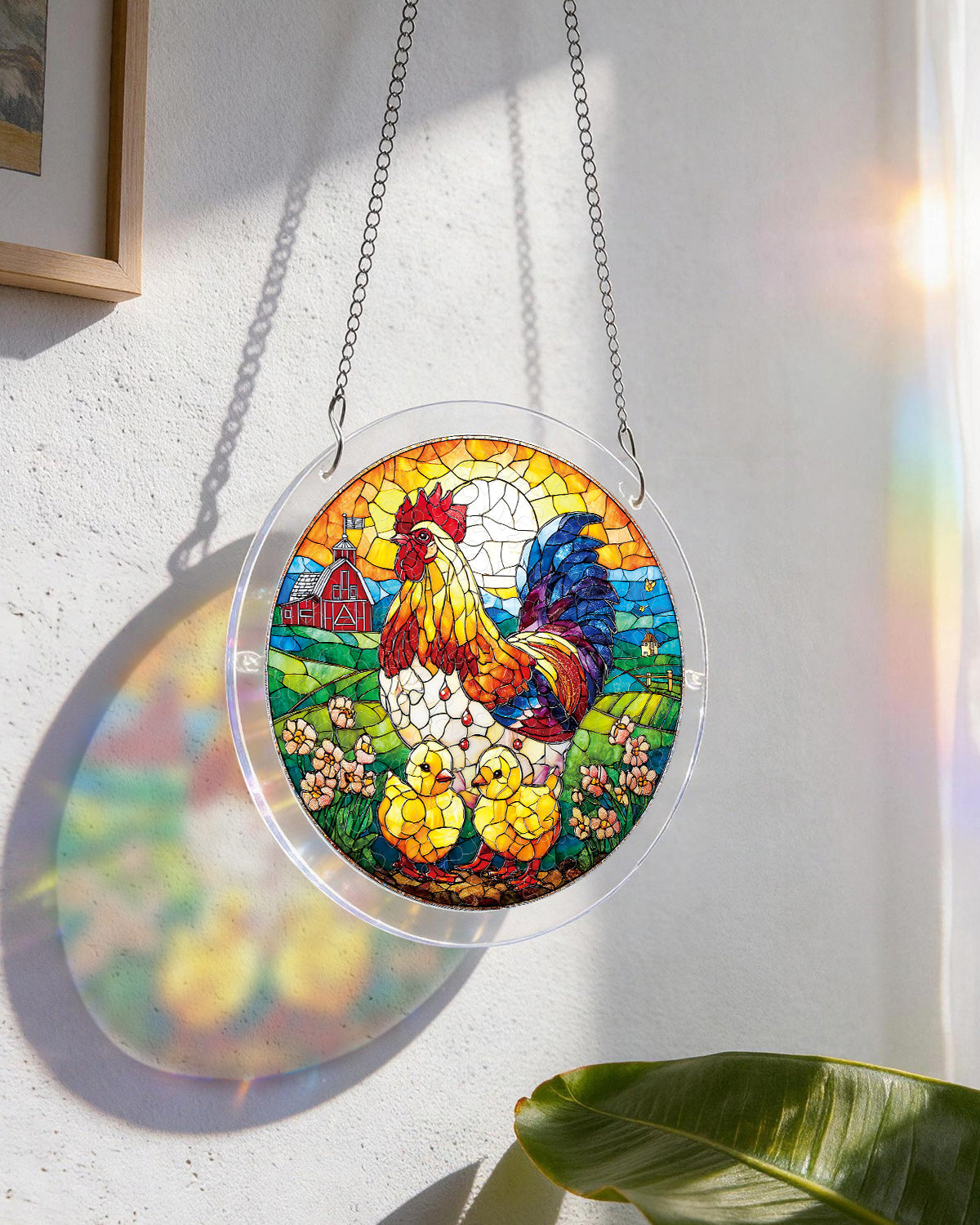 Golden Dawn Rooster - Acrylic Window Suncatcher