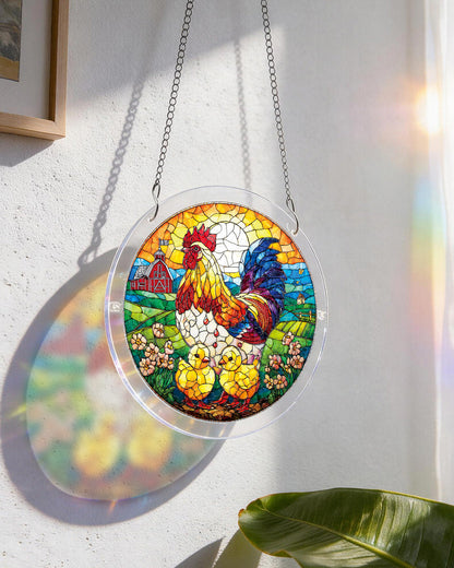 Golden Dawn Rooster - Acrylic Window Suncatcher