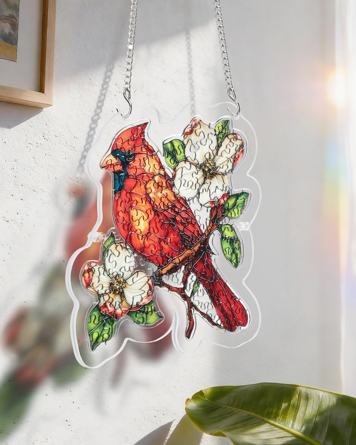Magnolia Cardinal - Acrylic Window Suncatcher