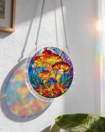 Mystic Mushroom Forest - Acrylic Window Suncatcher