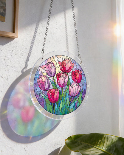 Morning Glow Tulips - Acrylic Window Suncatcher