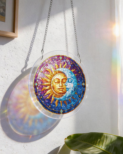 Sun and Moon in Harmony - Acrylic Window Suncatcher