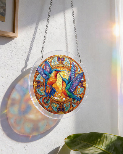 Twin Wings of Radiance - Acrylic Window Suncatcher