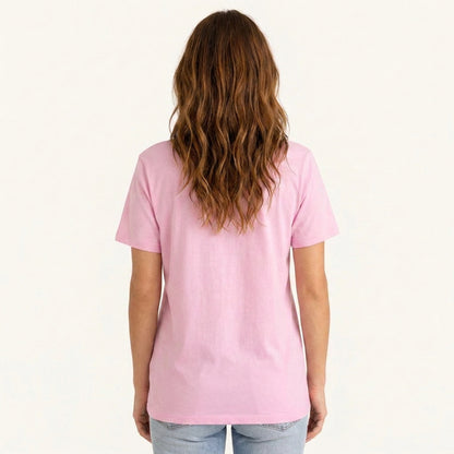 Crochet Love Language Print Crew Neck Cotton Tee