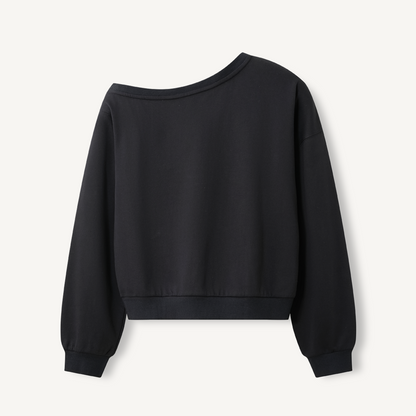 Cozy Cat Life Print Off Shoulder Sweatshirts