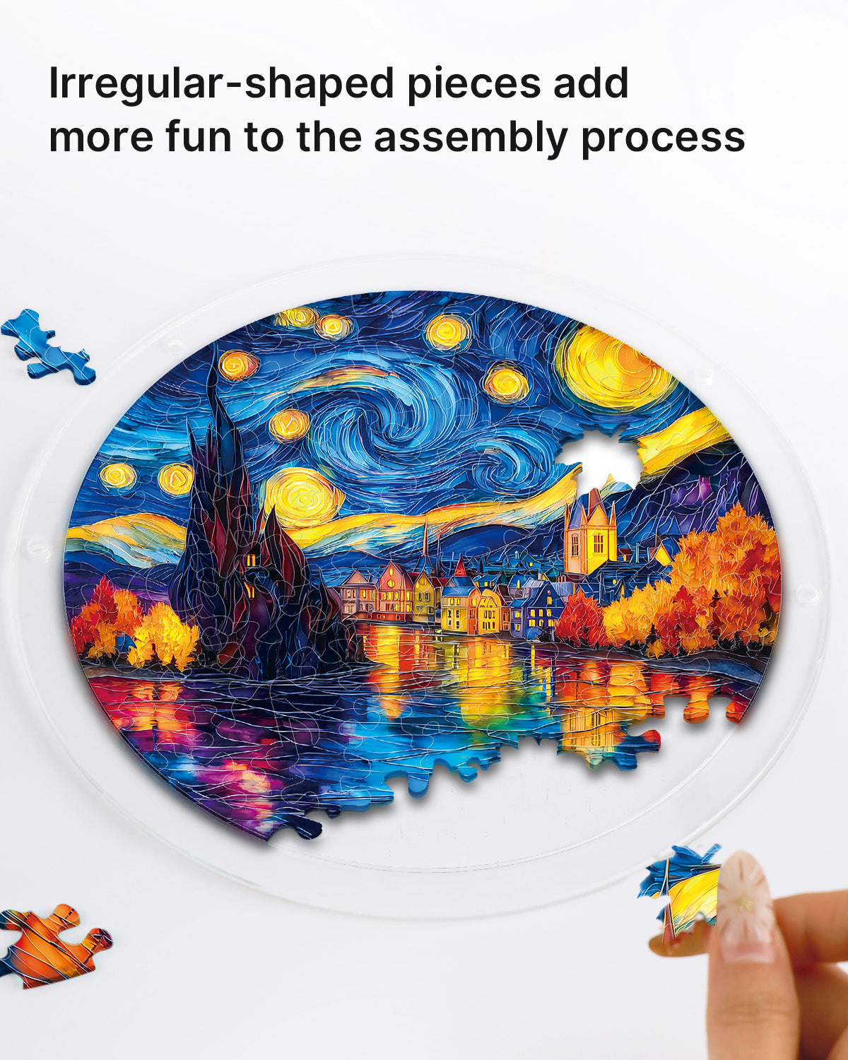 Starlit Village - Acrylic Window Suncatcher