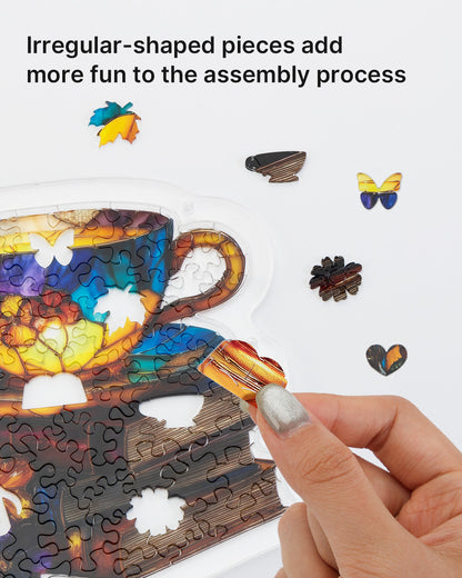 Radiant Bloom Teacup - Acrylic Window Suncatcher