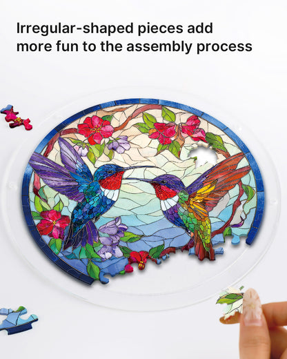 Hummingbird Bloomscape - Acrylic Window Suncatcher