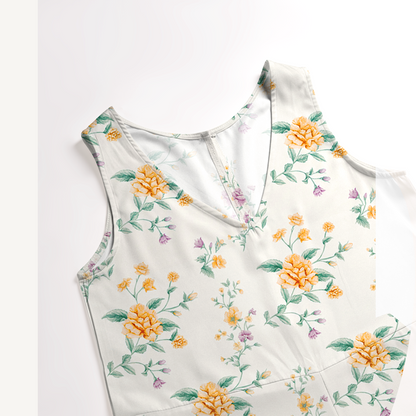 V-Neck Amber Rose Boho Jumpsuit with Pockets for Women