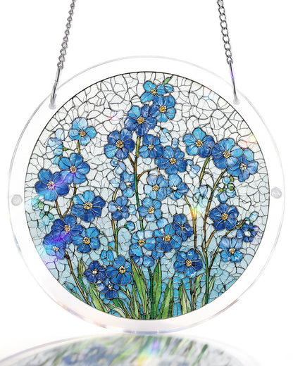 Azure Bloom Whisper - Acrylic Window Suncatcher