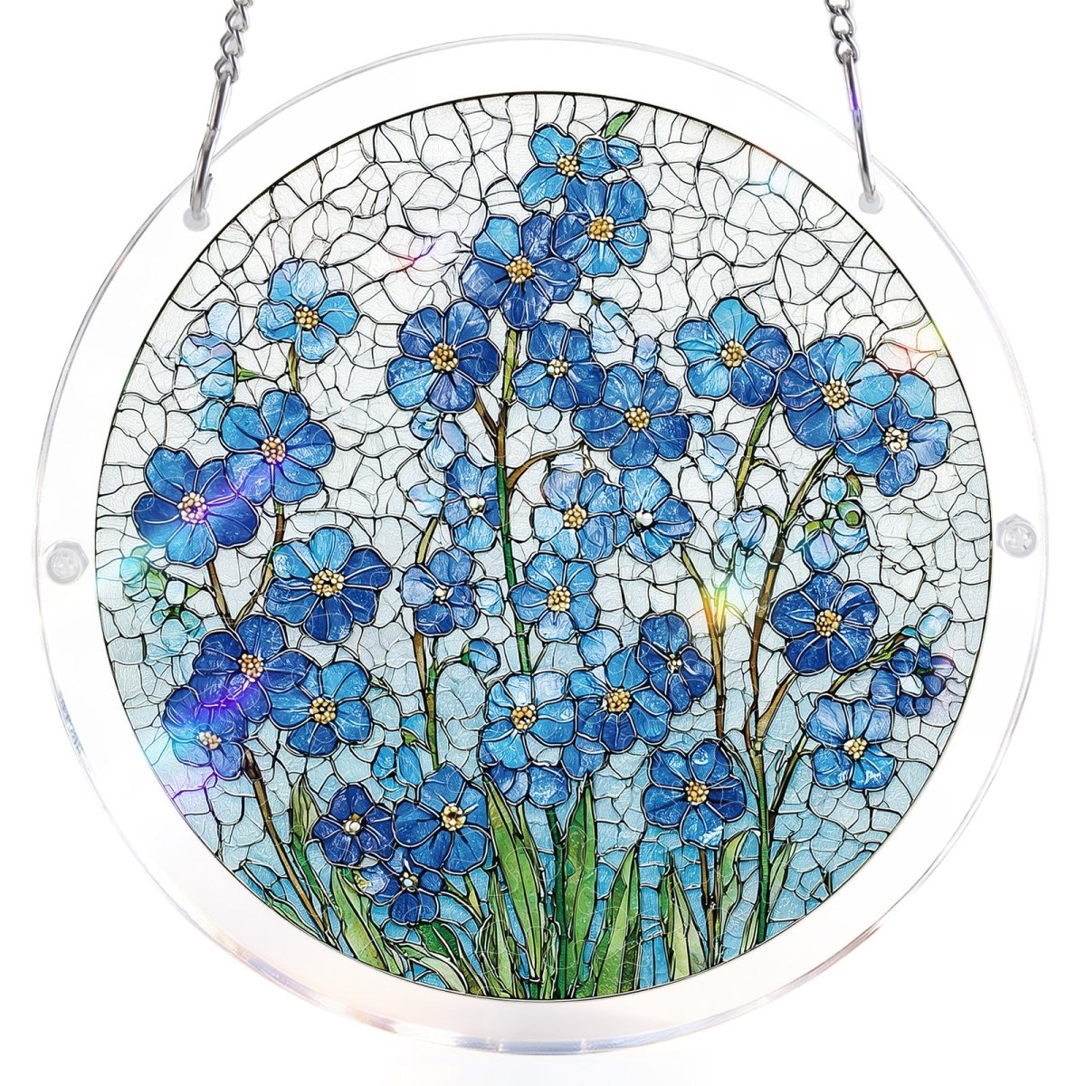 Azure Bloom Whisper - Acrylic Window Suncatcher