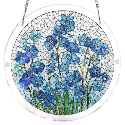 Azure Bloom Whisper - Acrylic Window Suncatcher