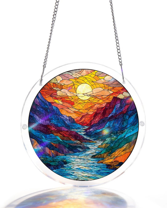 Glazed Mountain Moon - Acrylic Window Suncatcher