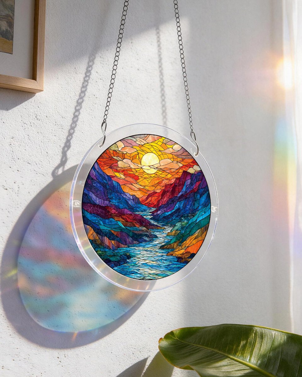 Glazed Mountain Moon - Acrylic Window Suncatcher