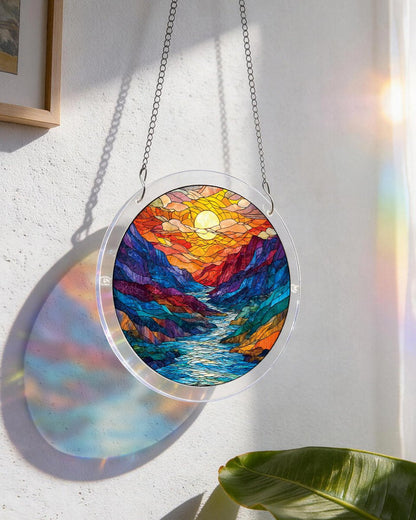 Glazed Mountain Moon - Acrylic Window Suncatcher