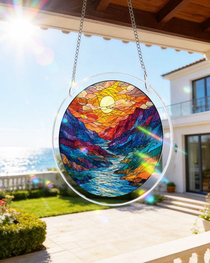 Glazed Mountain Moon - Acrylic Window Suncatcher