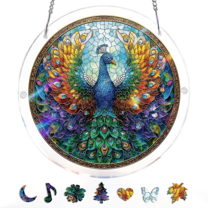 Peacock of Radiance - Acrylic Window Suncatcher