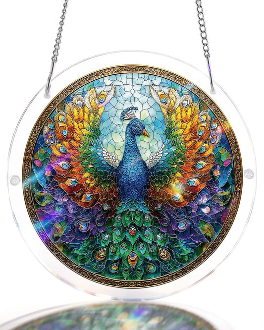 Peacock of Radiance - Acrylic Window Suncatcher