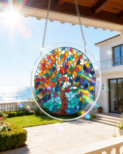 Tree of Luminous Leaves - Acrylic Window Suncatcher