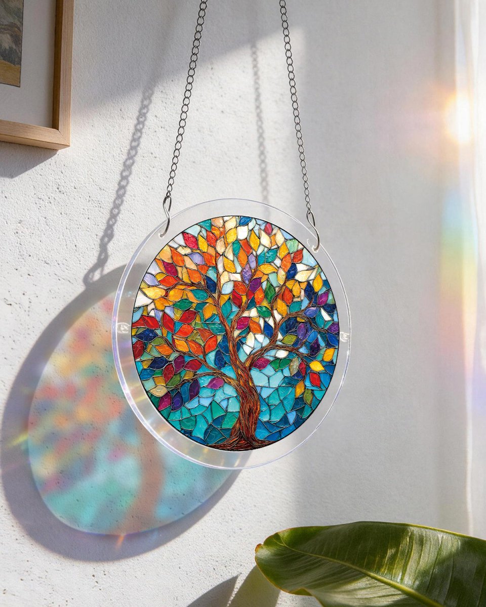 Tree of Luminous Leaves - Acrylic Window Suncatcher