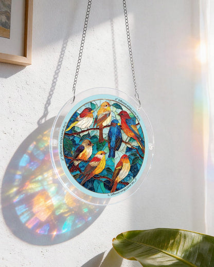 Glowing Feather Haven - Acrylic Window Suncatcher