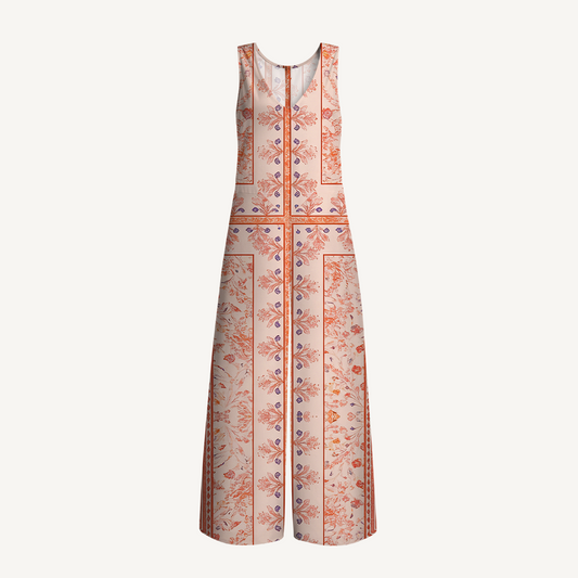 V-Neck Dahlia Boho Jumpsuit with Pockets for Women