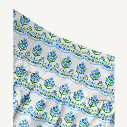 Azure Folk Print Convertible Maxi Skirt & Strapless Dress