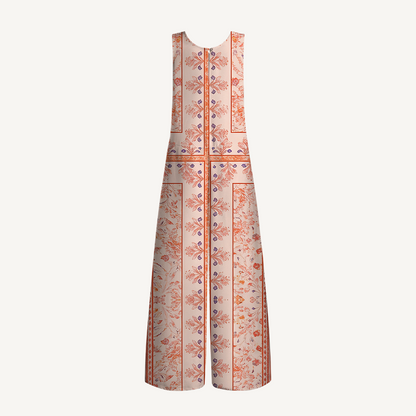V-Neck Dahlia Boho Jumpsuit with Pockets for Women