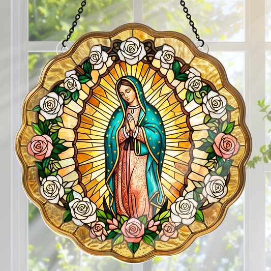 Virgin Mary Golden Halo - Window Hanging Suncatcher
