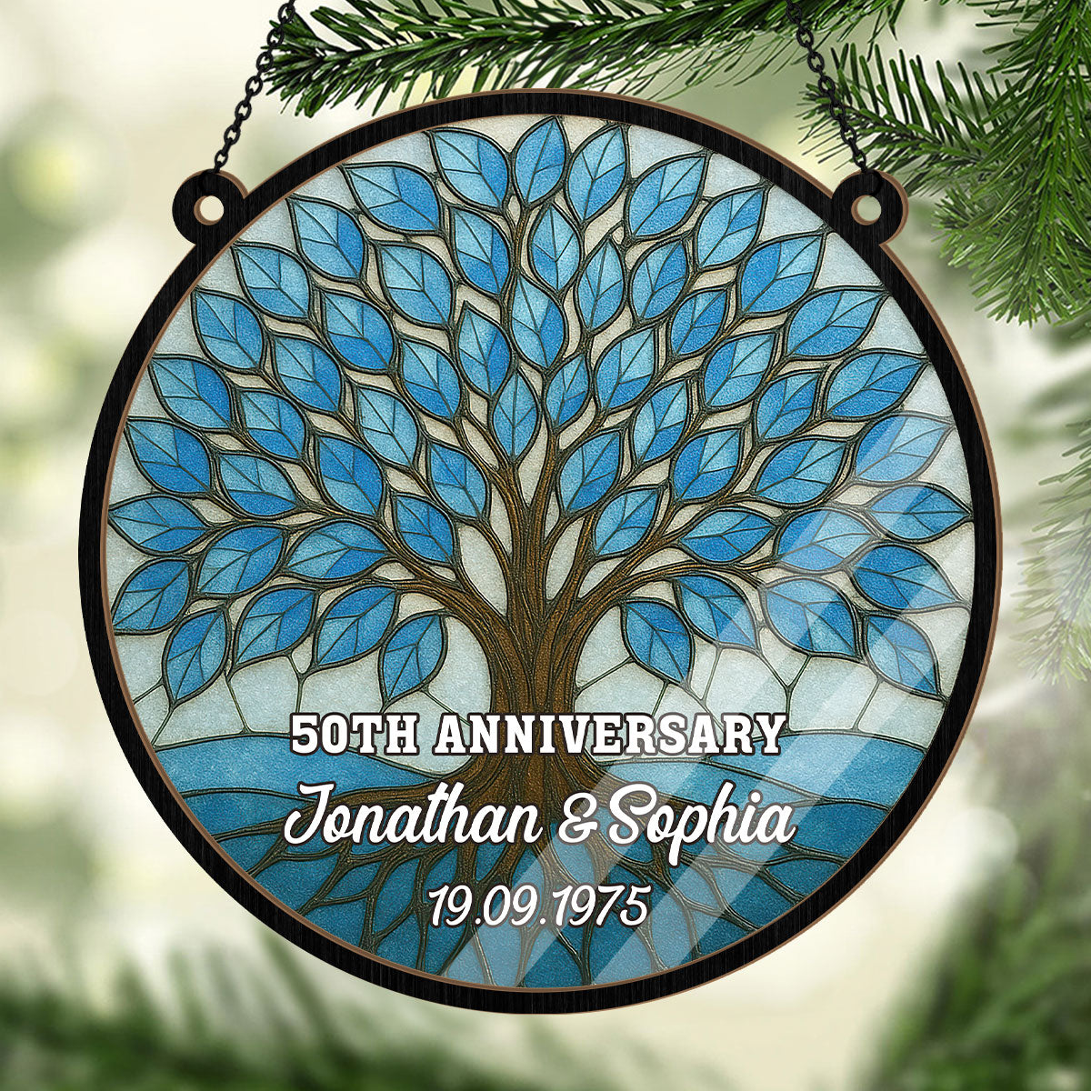 Tree Of Life Anniversary Keepsake - Personalized Window Hanging Suncatcher