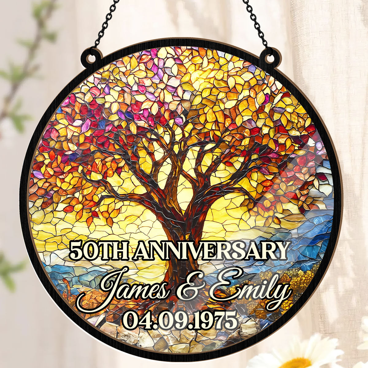 Sunset Of Love Tree - Personalized Window Hanging Suncatcher