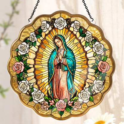 Virgin Mary Golden Halo - Window Hanging Suncatcher