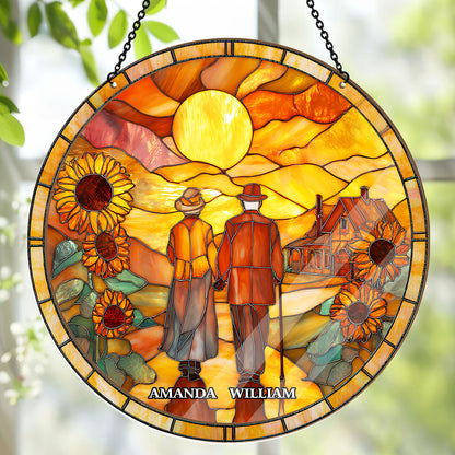 Golden Love Path - Personalized Window Hanging Suncatcher