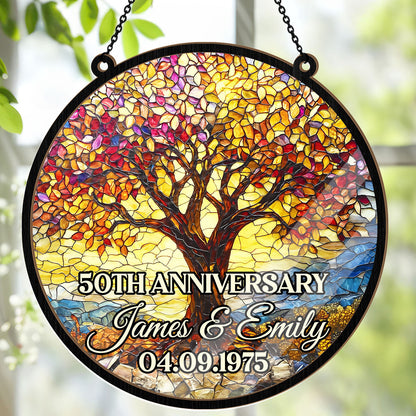Sunset Of Love Tree - Personalized Window Hanging Suncatcher