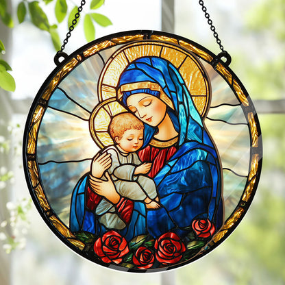 Radiant Virgin And Child - Window Hanging Suncatcher